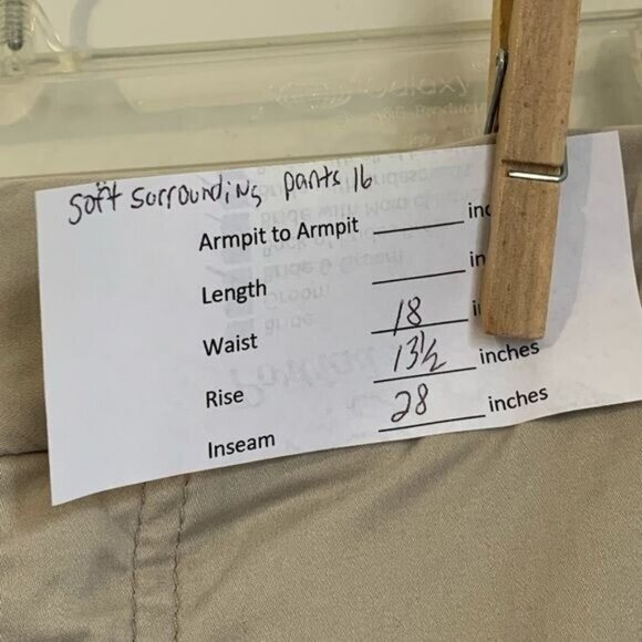 Soft Surroundings Women’s 16 Chino Pants High Rise Beige Preppy Capsule - Picture 2 of 9